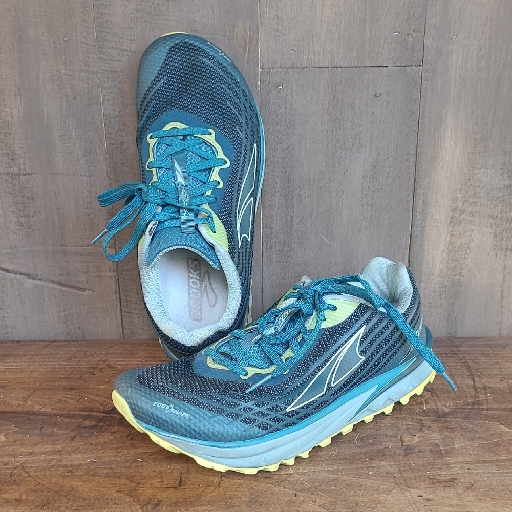 Altra Quantic Timp 2 Trail Running Sneaker Women's sz 9.5 Teal/Yellow Sneakers